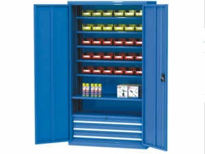 Double Door Bottom Drawer Storage Cabinet