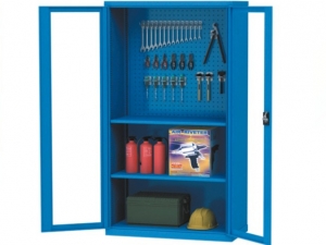 Adjustable Glass Storage Cabinet For Workshop