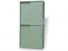 Two Level Storage Locker With Slide Door