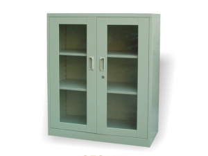 3 Shelves Steel Storage Locker With Glass Door