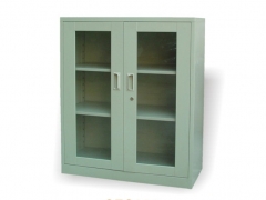 3 Shelves Steel Storage Locker With Glass Door