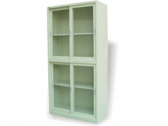 Four Shelves Storage Locker With Glass Door